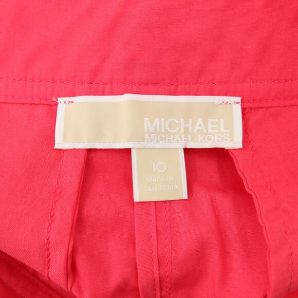 Michael Michael Kors Shorts Coral Geranium Fruit Punch High Rise Pleated Casual - Picture 11 of 14